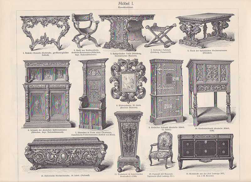 Möbel Möbeltischler Tischler Schreiner HOLZSTICH um 1905